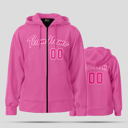 Custom High-Quality Pink Sports Pullover Sweatshirt Hoodie