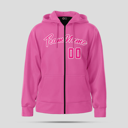 Custom High-Quality Pink Sports Pullover Sweatshirt Hoodie