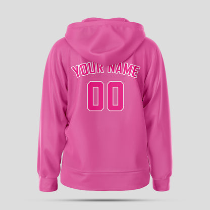 Custom High-Quality Pink Sports Pullover Sweatshirt Hoodie