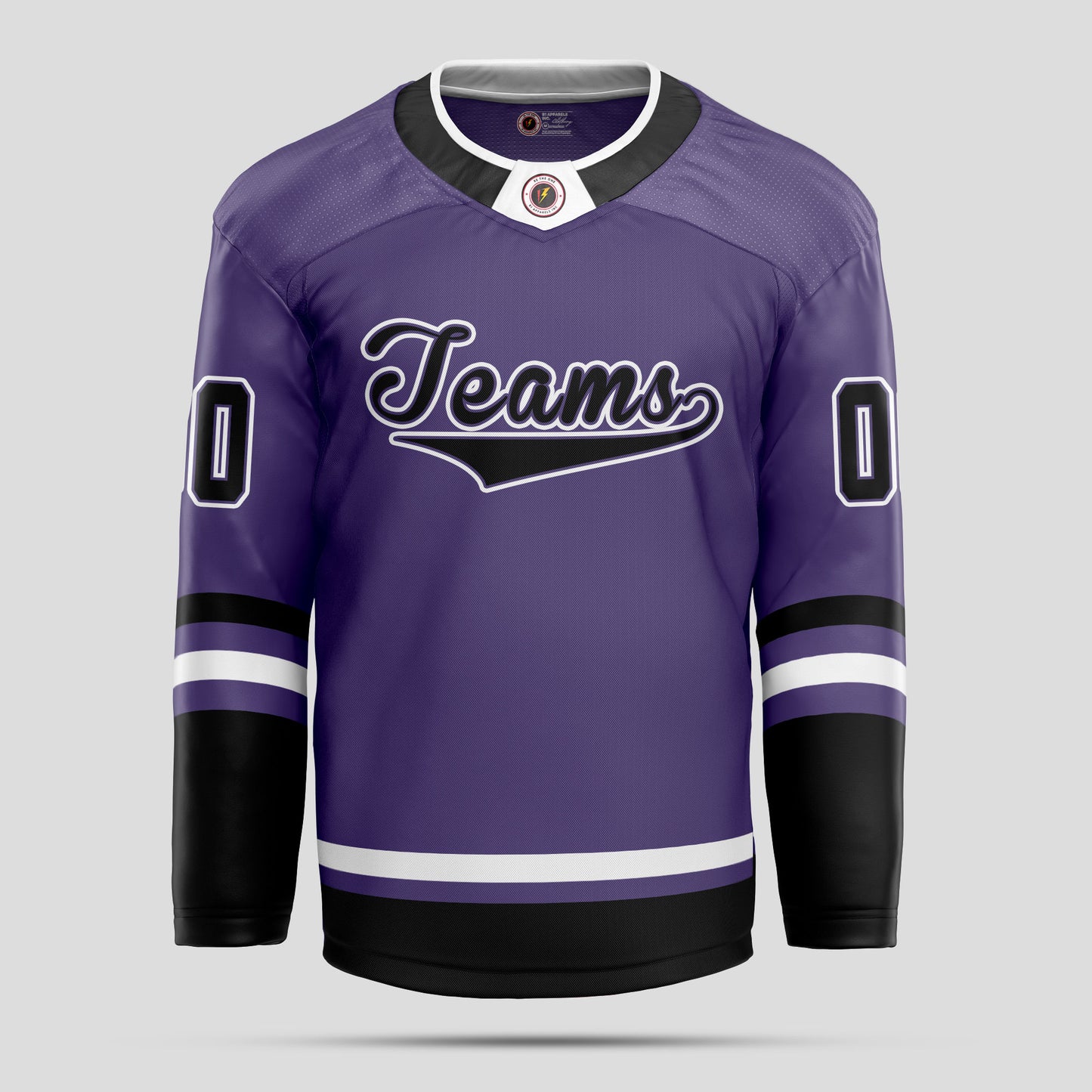 Custom High-Quality Purple, Black, and White Hockey Jersey - Premium Personalized Teamwear