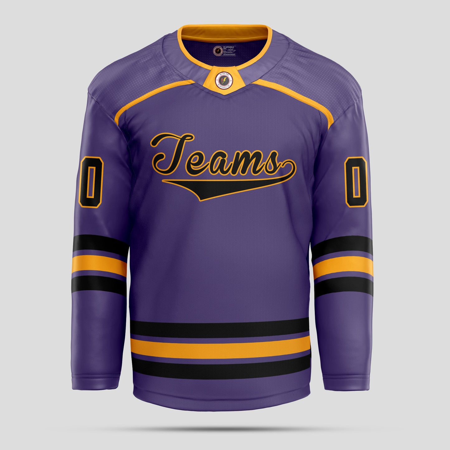 Custom High-Quality Purple, Black, and Yellow Hockey Jersey - Personalized Team Uniform