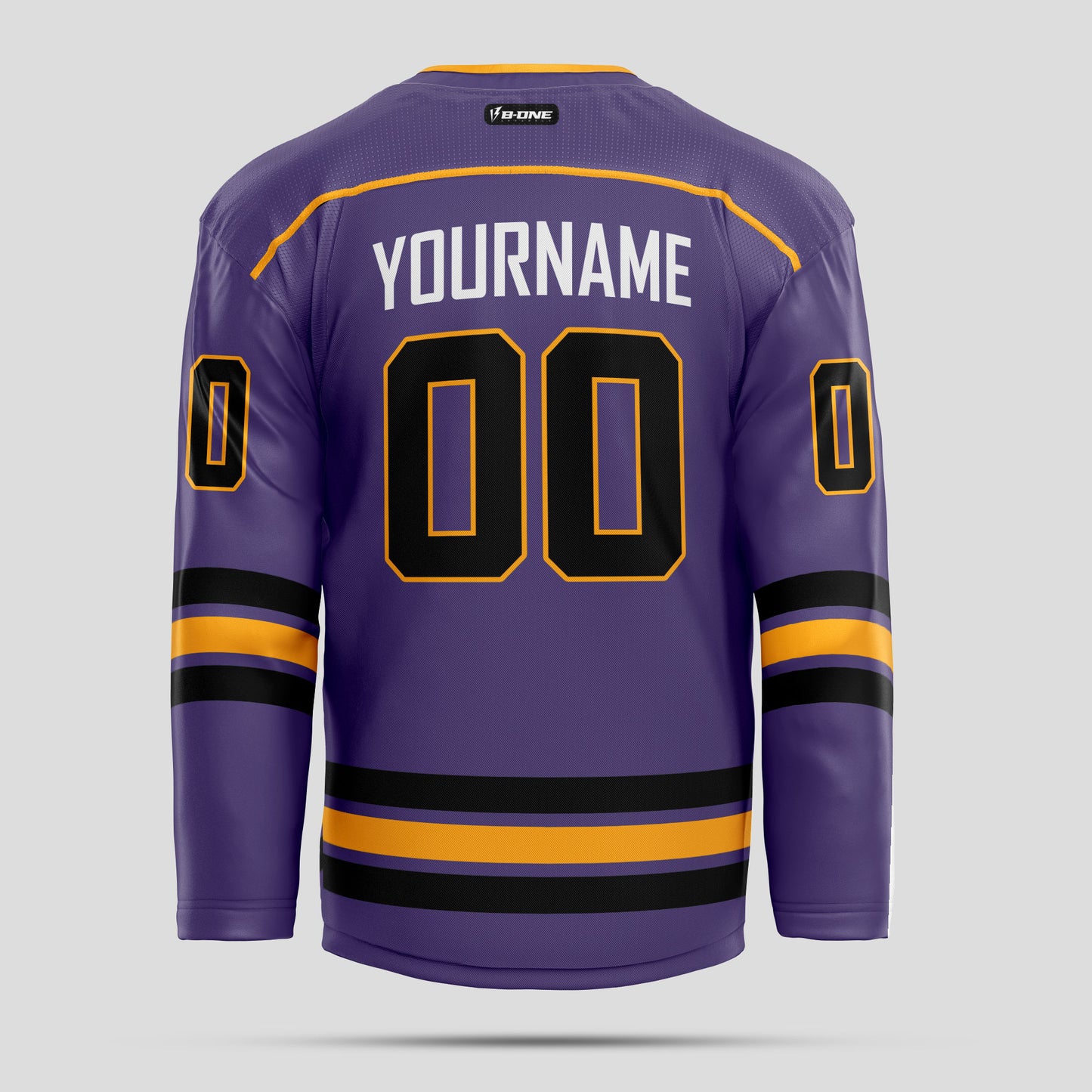 Custom High-Quality Purple, Black, and Yellow Hockey Jersey - Personalized Team Uniform