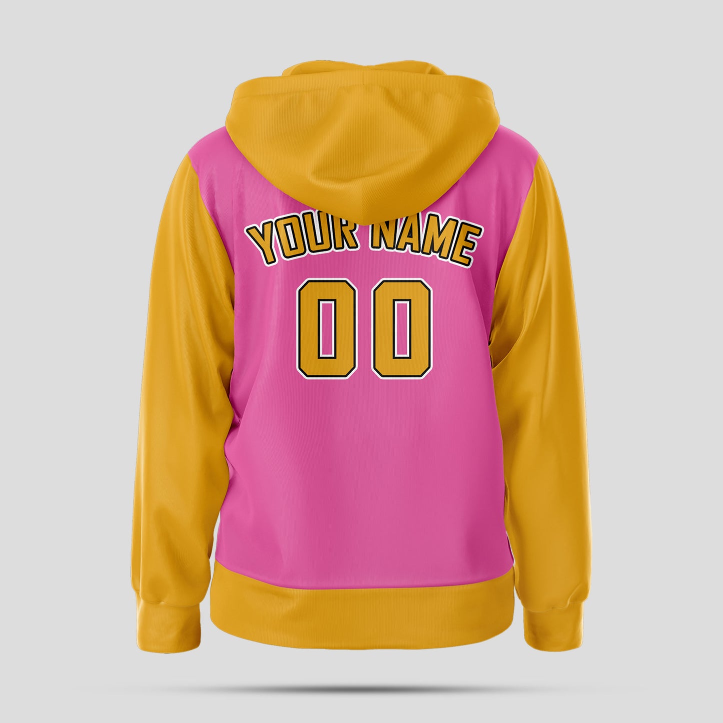 Custom High-Quality Team Club Pink and Yellow Sweatshirts Pullover Hoodie