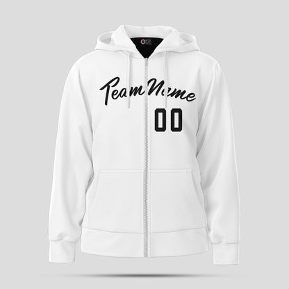 Custom High-Quality White and Black Pullover Hoodie Sweatshirts