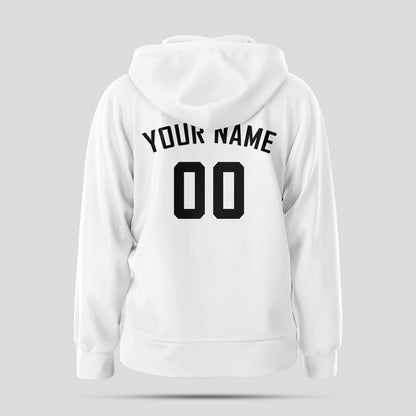 Custom High-Quality White and Black Pullover Hoodie Sweatshirts