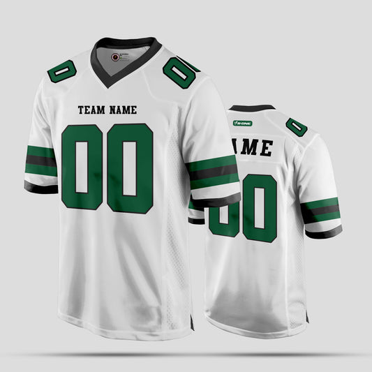 Custom High-Quality White and Green Authentic Football Jersey – Premium Sportswear