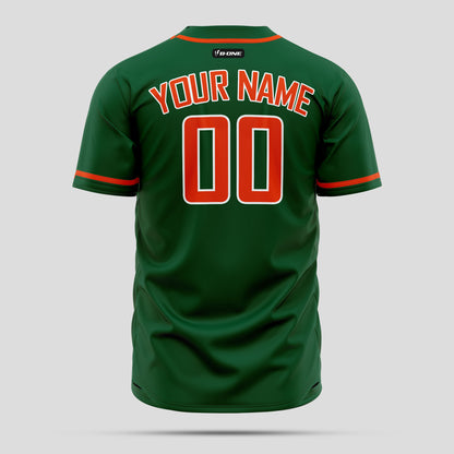 Custom Kelly Green Navy Orange Baseball Jersey - Elite Teamwear