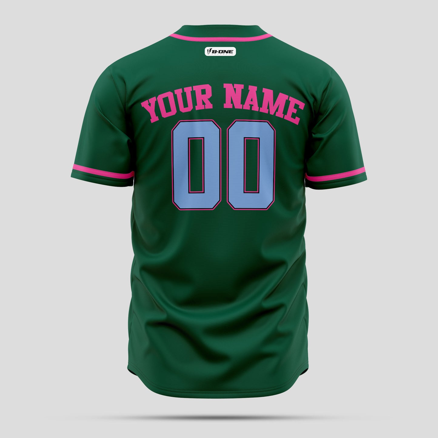 Custom Kelly Green Navy Pink Blue Baseball Jersey - Premium Team Gear