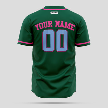 Custom Kelly Green Navy Pink Blue Baseball Jersey - Premium Team Gear