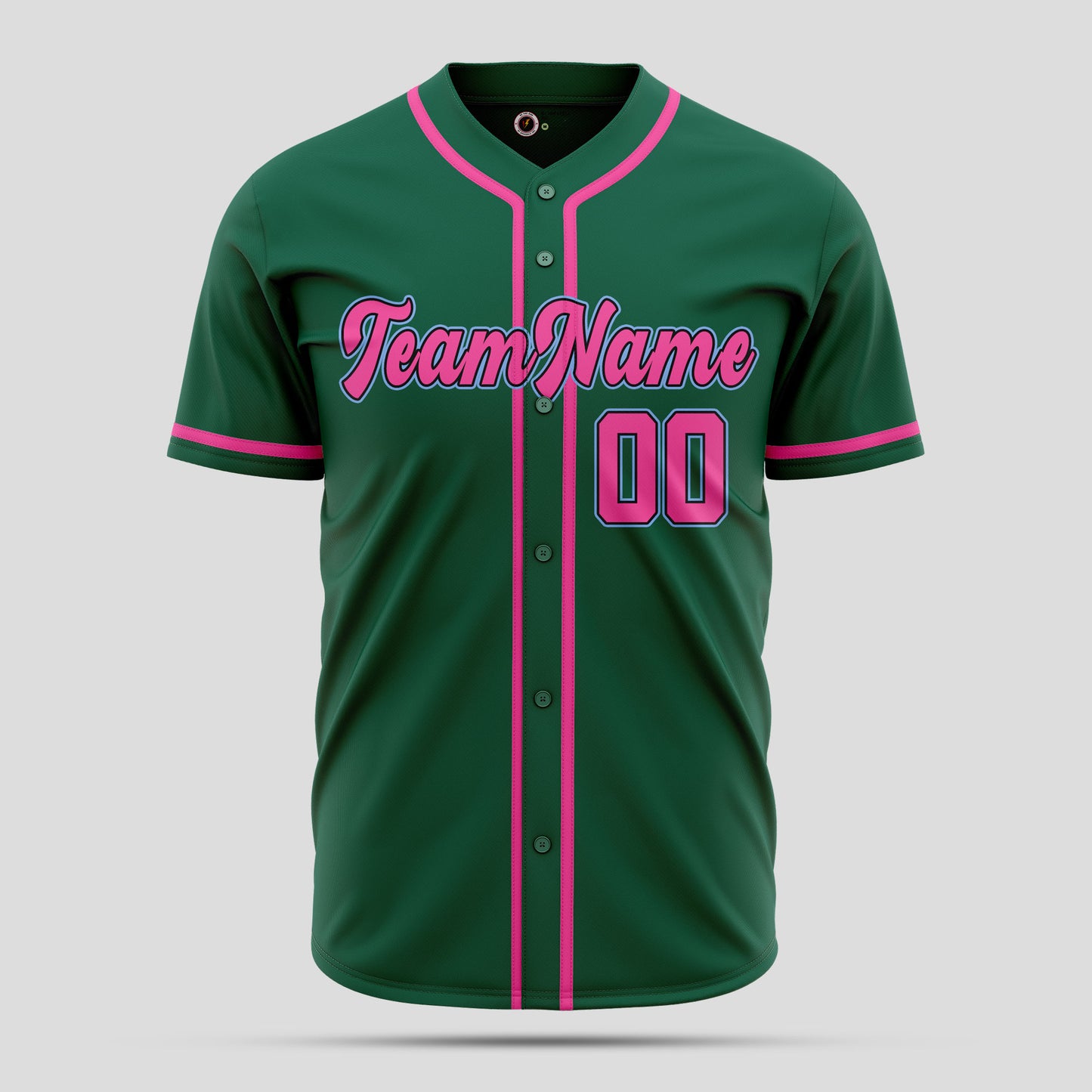 Custom Kelly Green Navy Pink Blue Baseball Jersey - Premium Team Gear