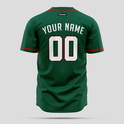 Custom Kelly Green Red White Baseball Jersey - Premium Teamwear