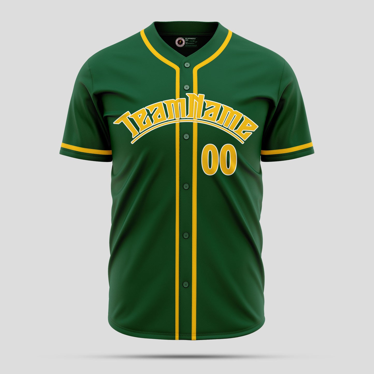 Custom Kelly Green Yellow Baseball Jersey - Premium Teamwear