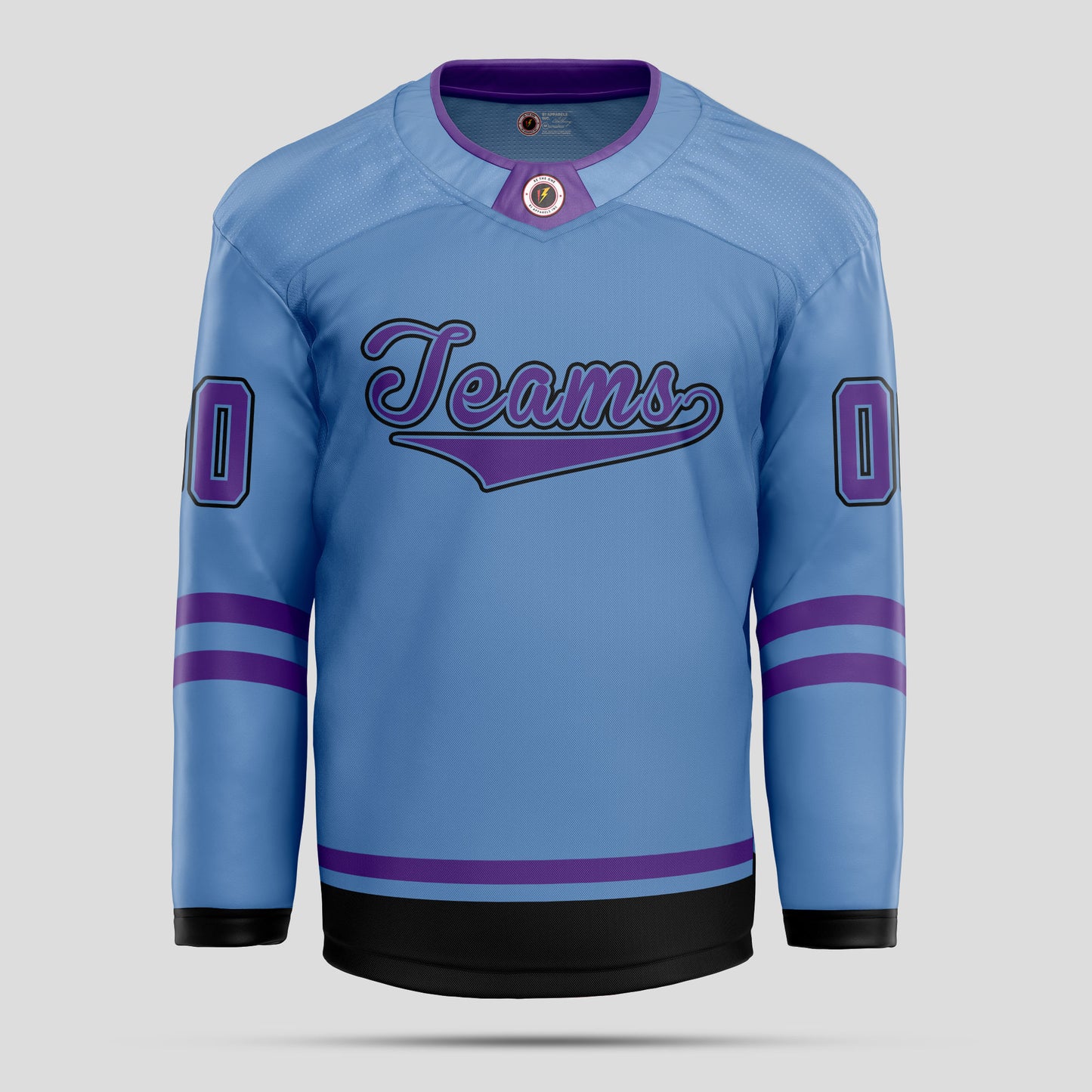 Custom Light Blue and Purple Authentic Hockey Jersey – Premium Personalized Gear