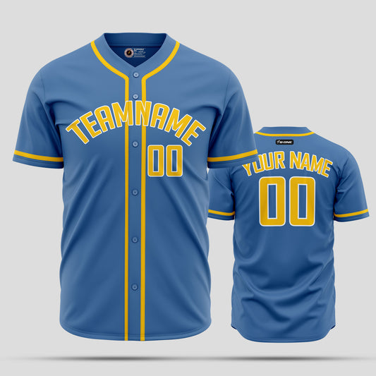 Premium Custom Light Blue & Yellow Authentic Baseball Jersey