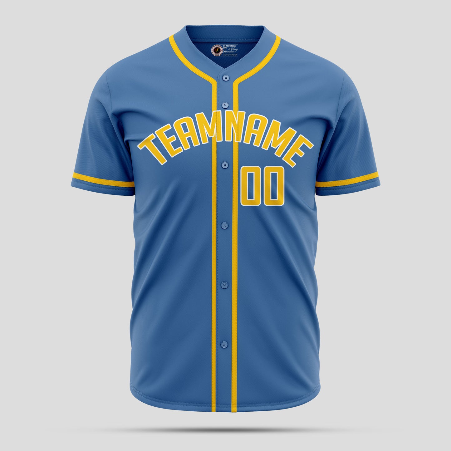 Premium Custom Light Blue & Yellow Authentic Baseball Jersey