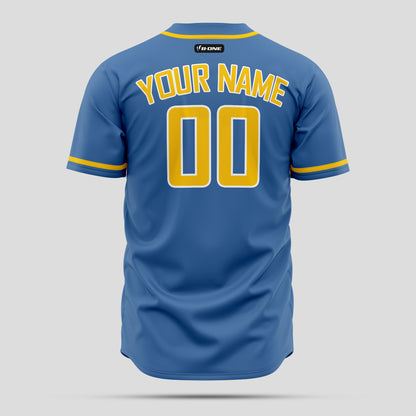 Premium Custom Light Blue & Yellow Authentic Baseball Jersey