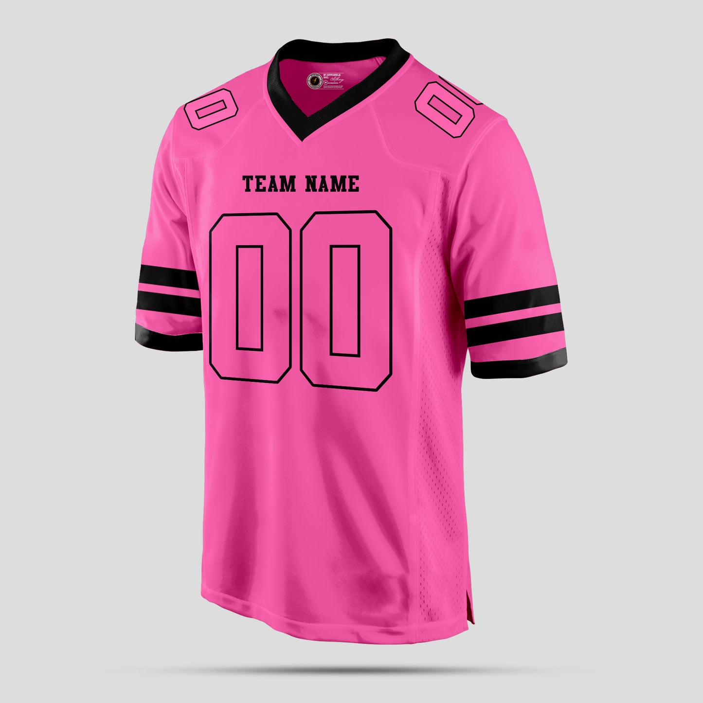 Custom Light Pink and Black Football Jersey – Personalize for Your Team