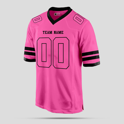 Custom Light Pink and Black Football Jersey – Personalize for Your Team