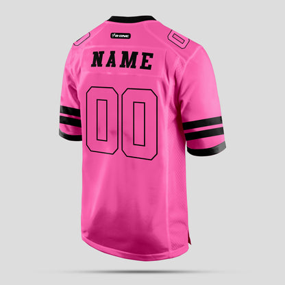 Custom Light Pink and Black Football Jersey – Personalize for Your Team