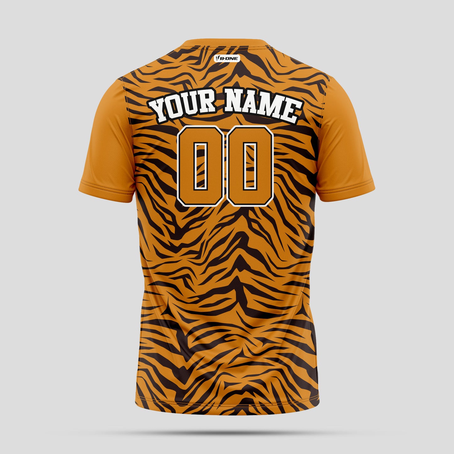 Custom Lion Pattern Orange and White T-Shirts