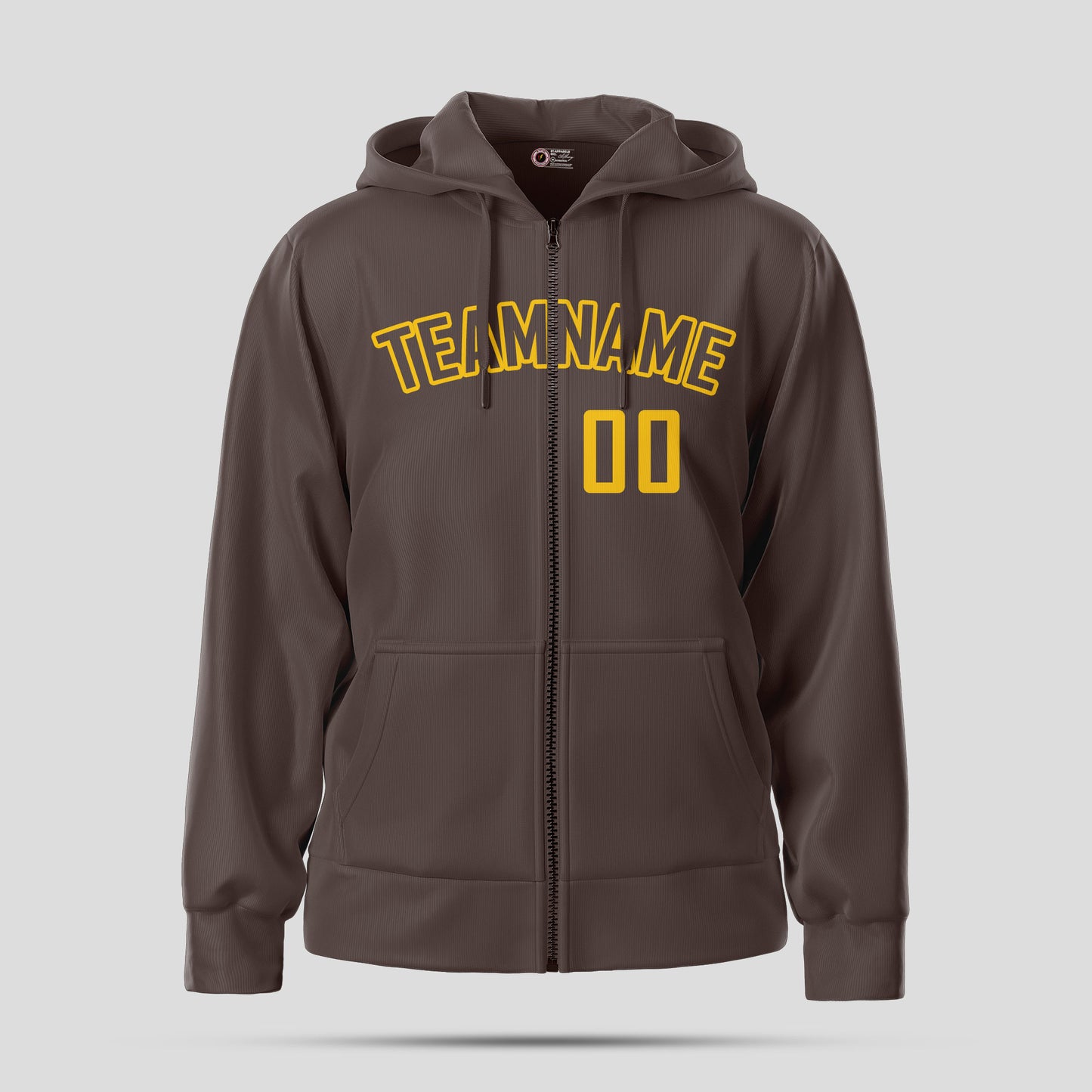 Custom Men's Quality Brown & Gold Pullover Hoodie Sweatshirt