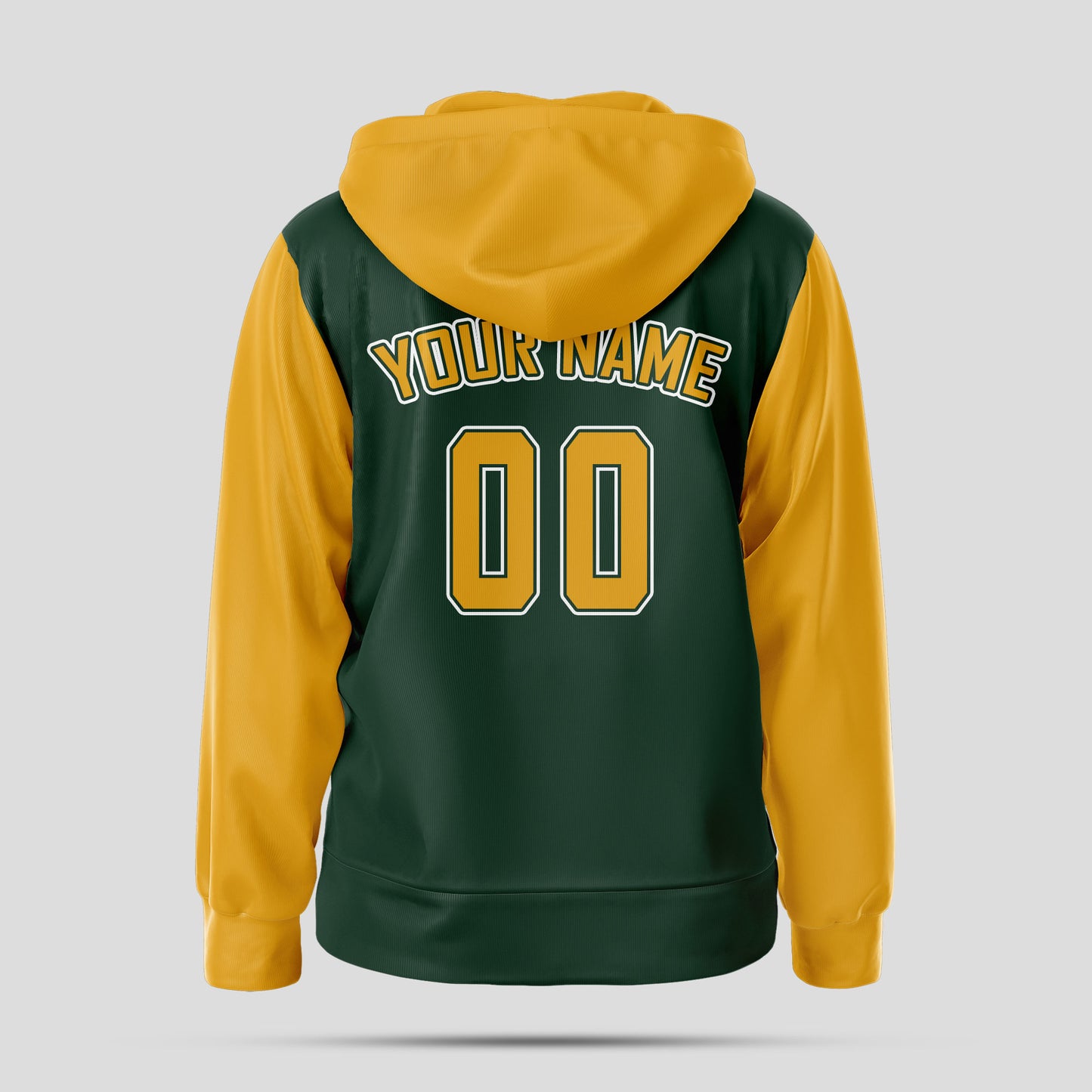 Custom Mens Quality Green Yellow Pullover Hoodie Sweatshirt