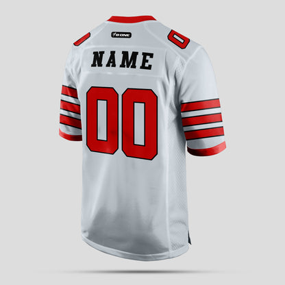 Custom Men's Quality Silver and Red Football Jersey – Premium Performance Sportswear