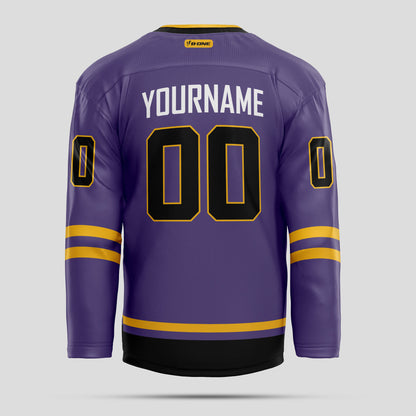 Custom Navy, Black, and Yellow Premium Quality Hockey Jersey - Personalized Team Uniform