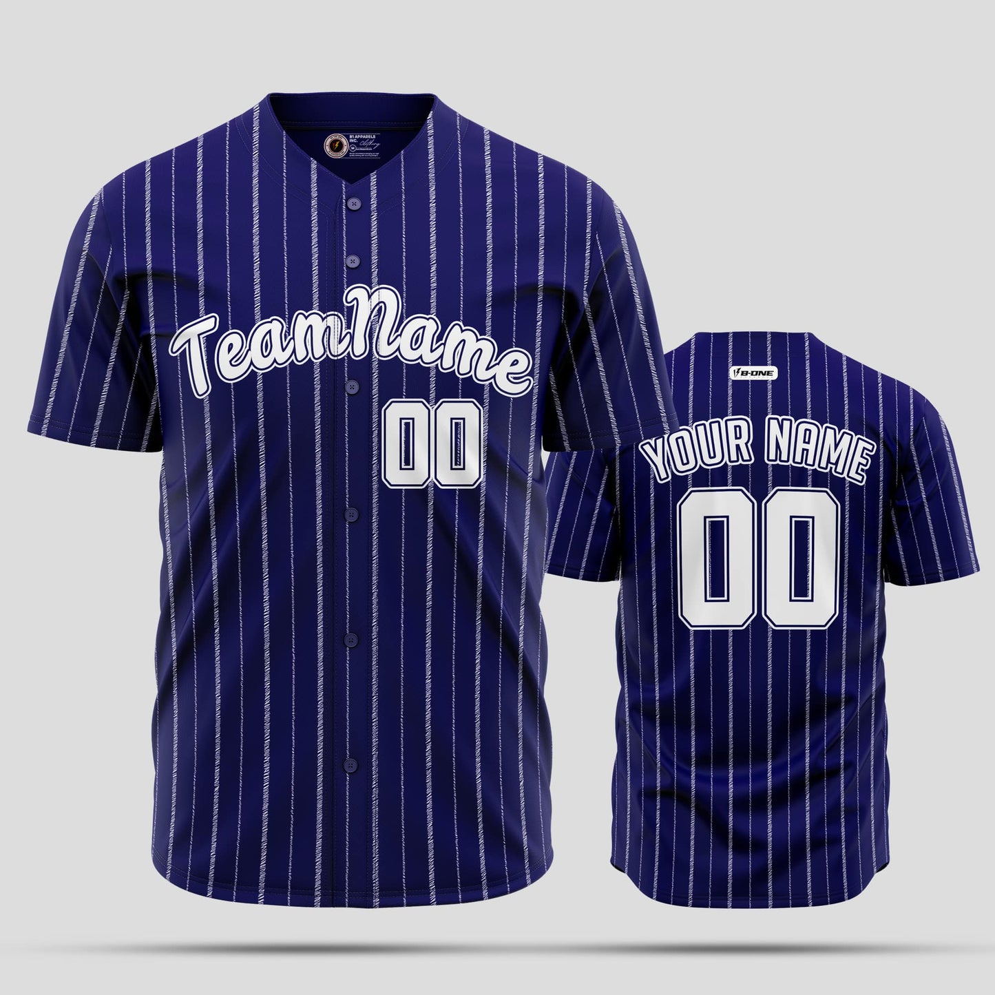 Custom Navy Blue Pinstripe Authentic Baseball Jersey