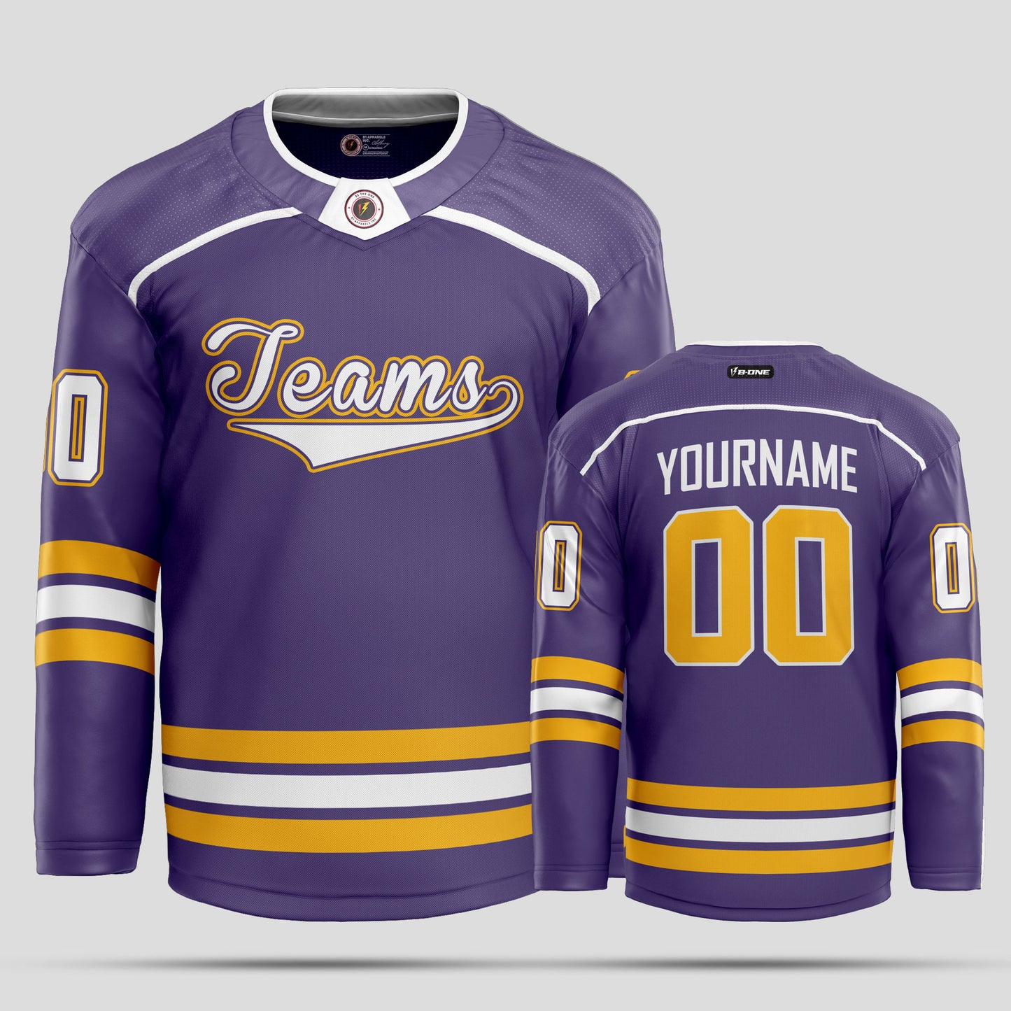 Custom Navy Blue, White, and Yellow Quality Hockey Jersey - Personalized Teamwear