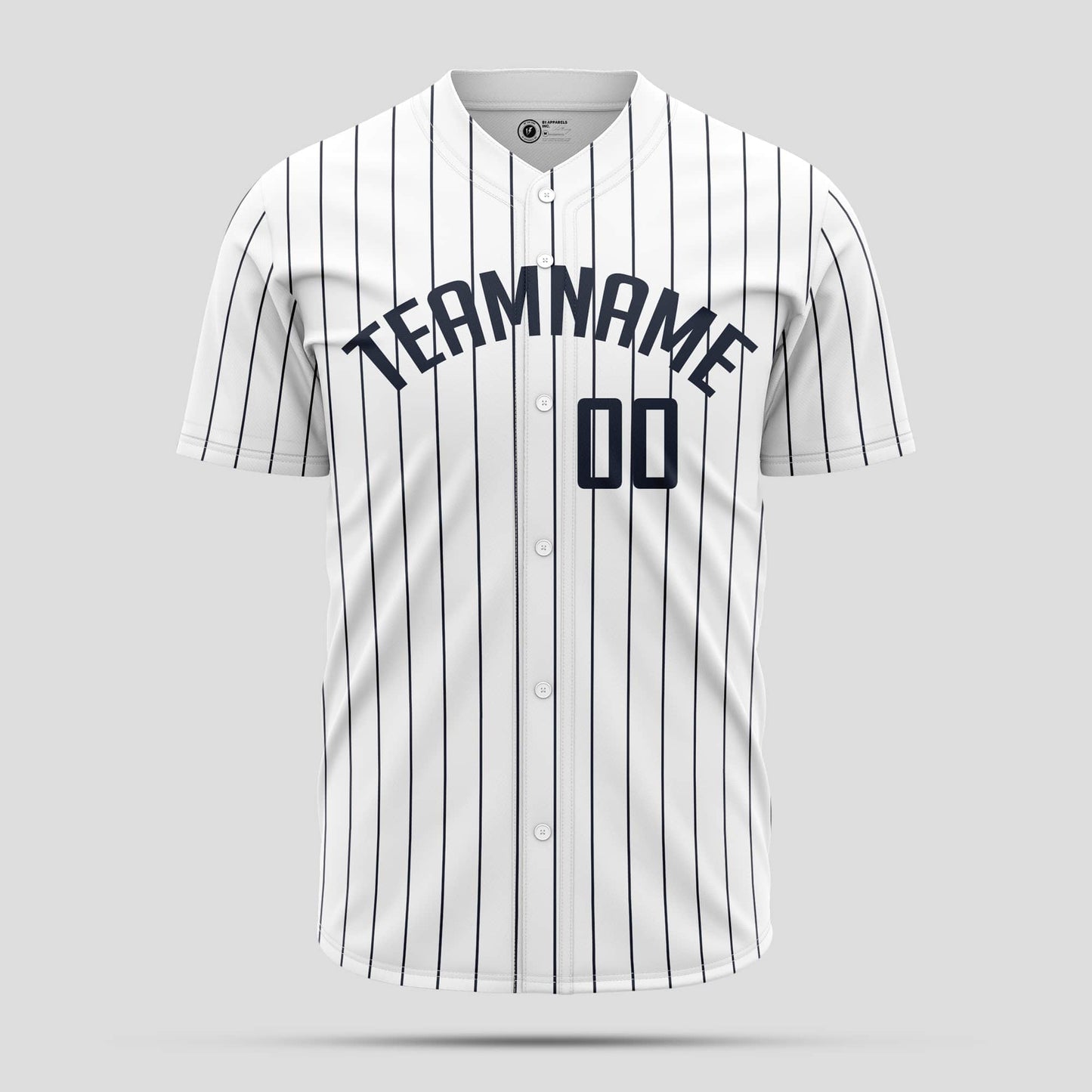 Custom Navy White Pinstripe with Black Authentic Baseball Jersey