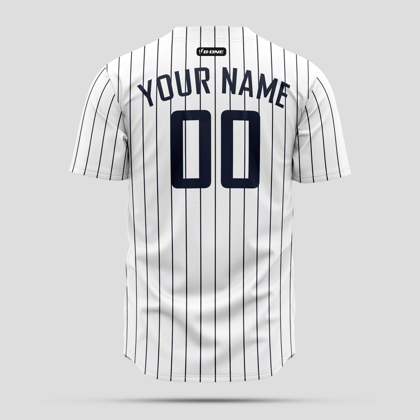 Custom Navy White Pinstripe with Black Authentic Baseball Jersey