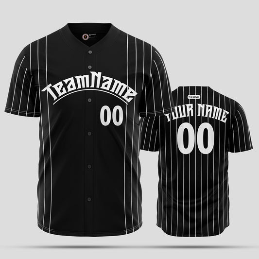 Custom New Design Black Pinstripe Authentic Baseball Jersey