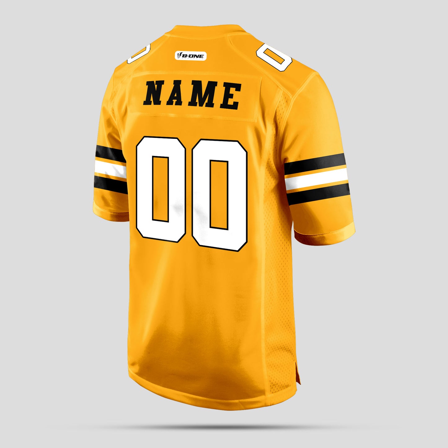 Custom Old Gold, Black, and White Football Jersey with Personalized Team Design