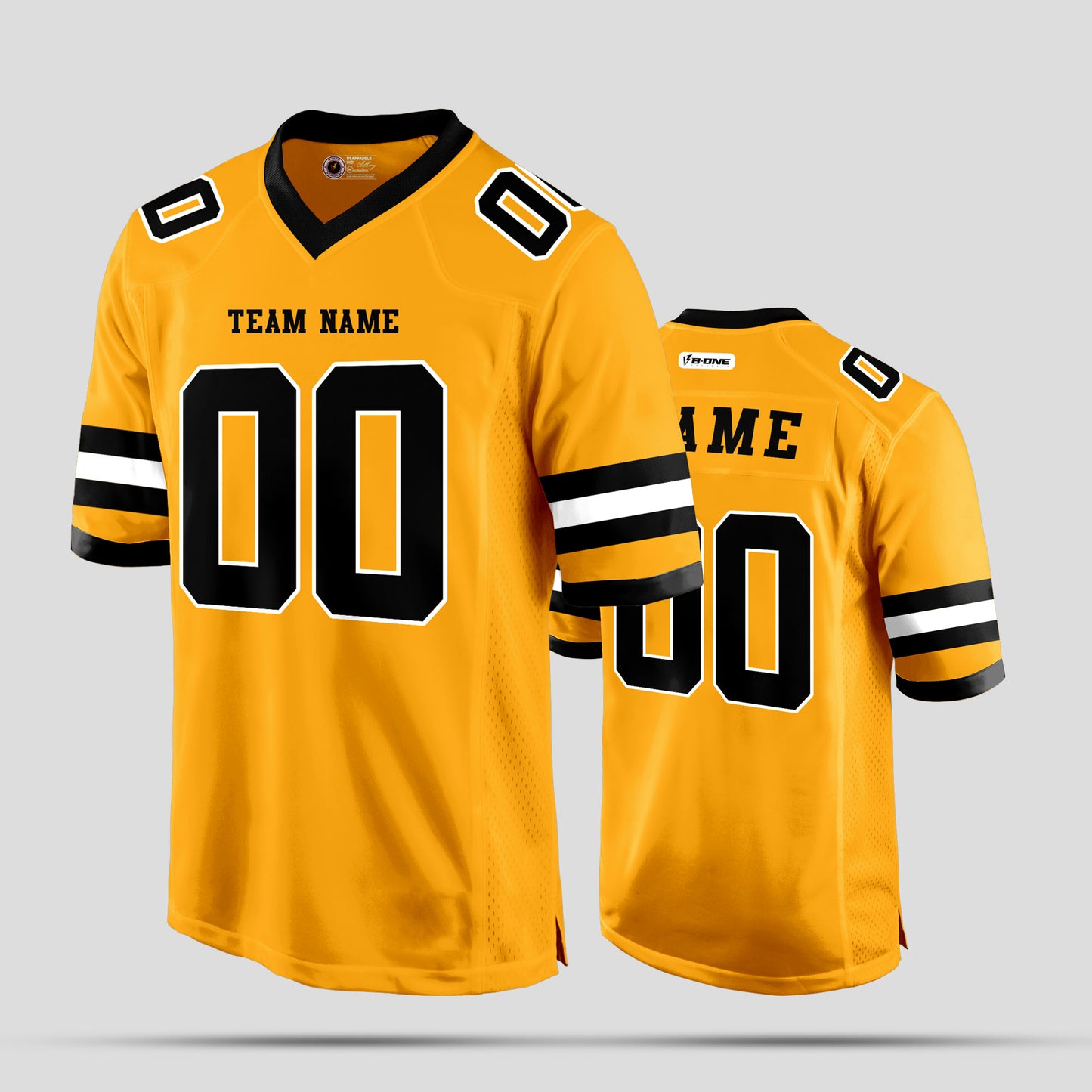 Custom Old Gold, Black, and White Mesh Football Jersey with Personalized Team Design