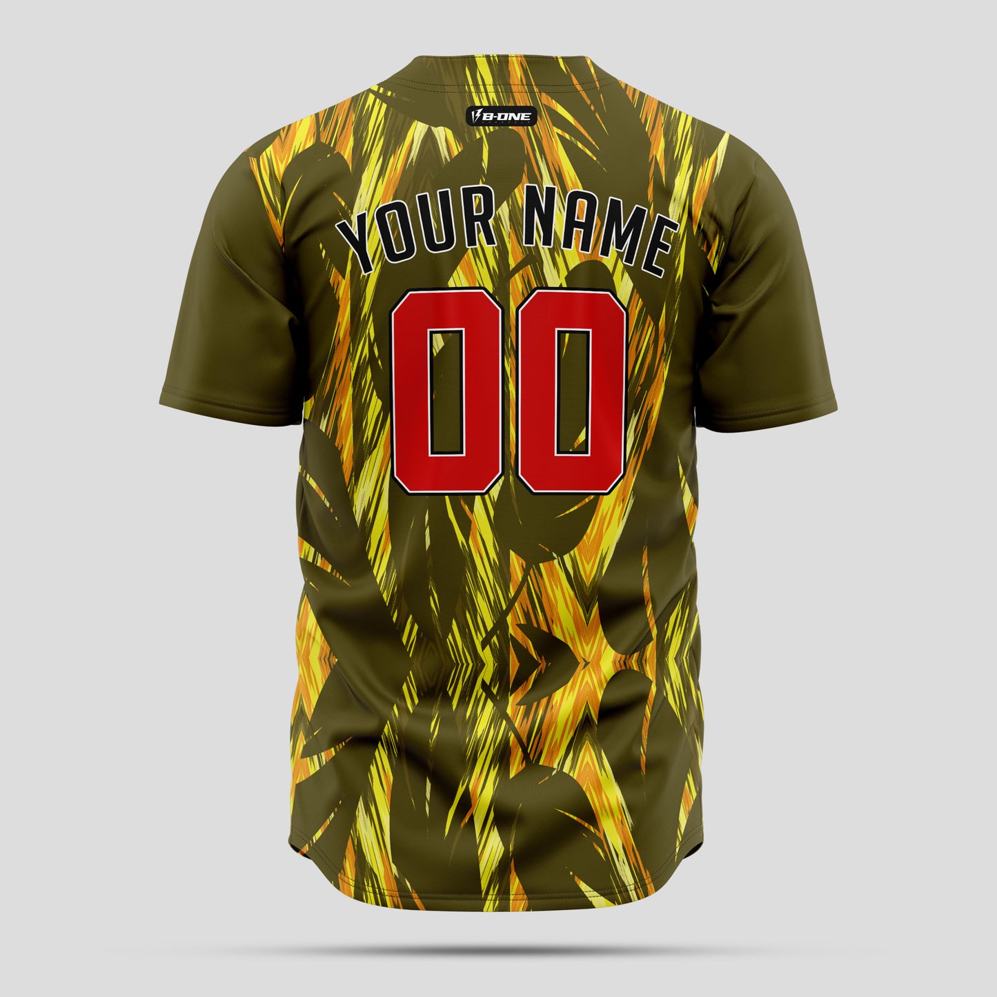 Custom Olive and Maroon 3D Pattern Baseball Jersey