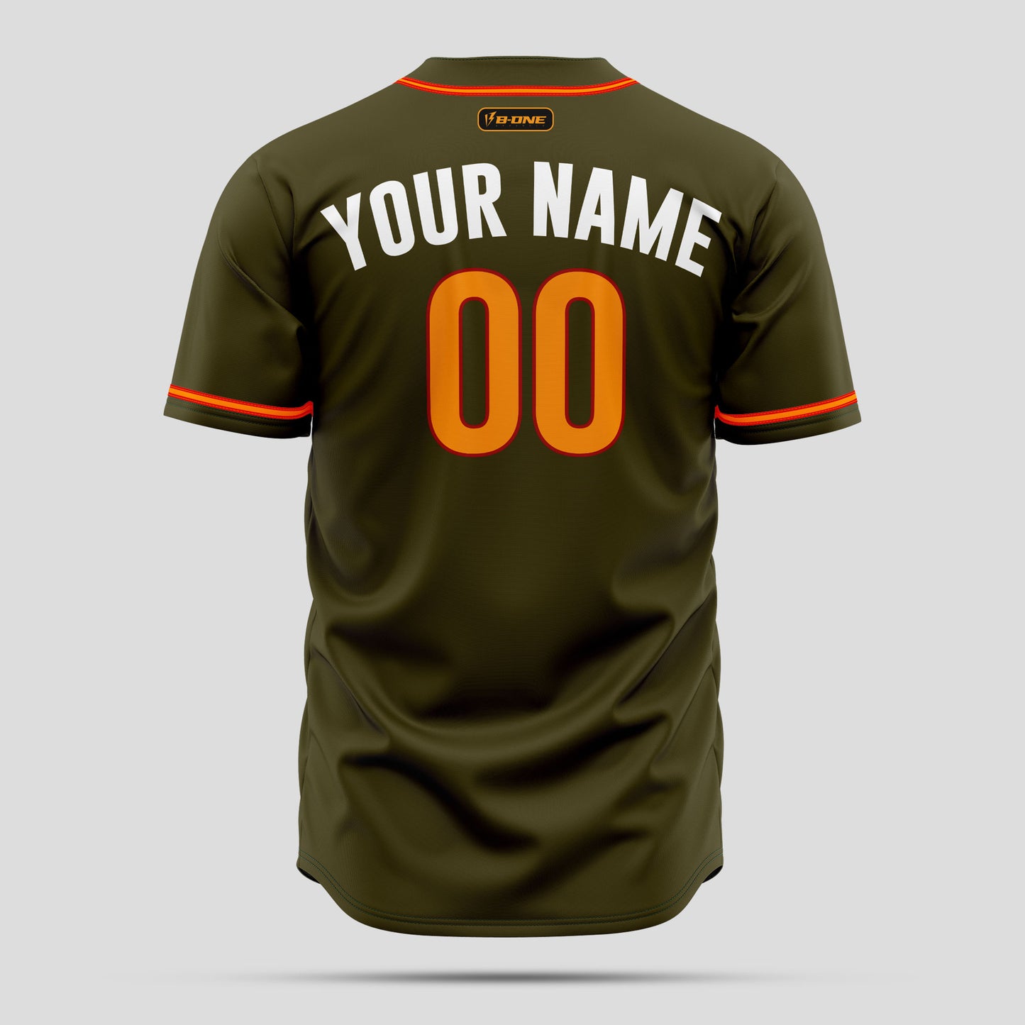 Custom Olive, Orange, and White High-Quality Baseball Jersey