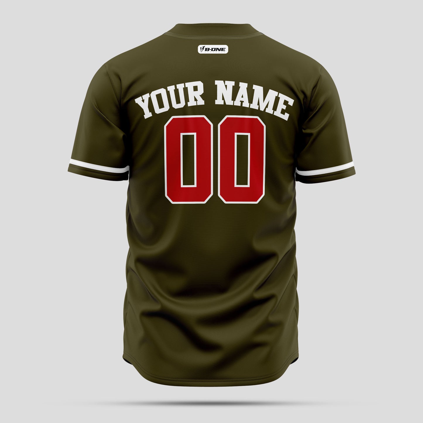 Custom Olive and Red High-Quality Baseball Jersey