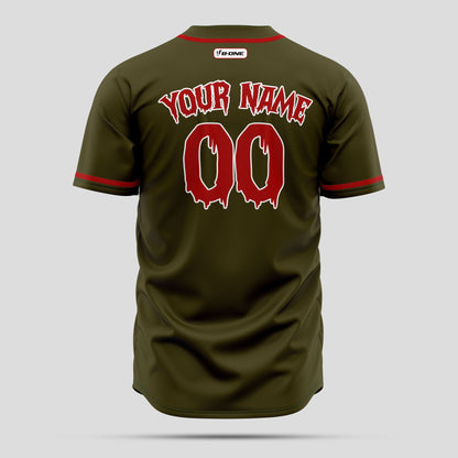 Custom Olive and Red Premium Baseball Jersey