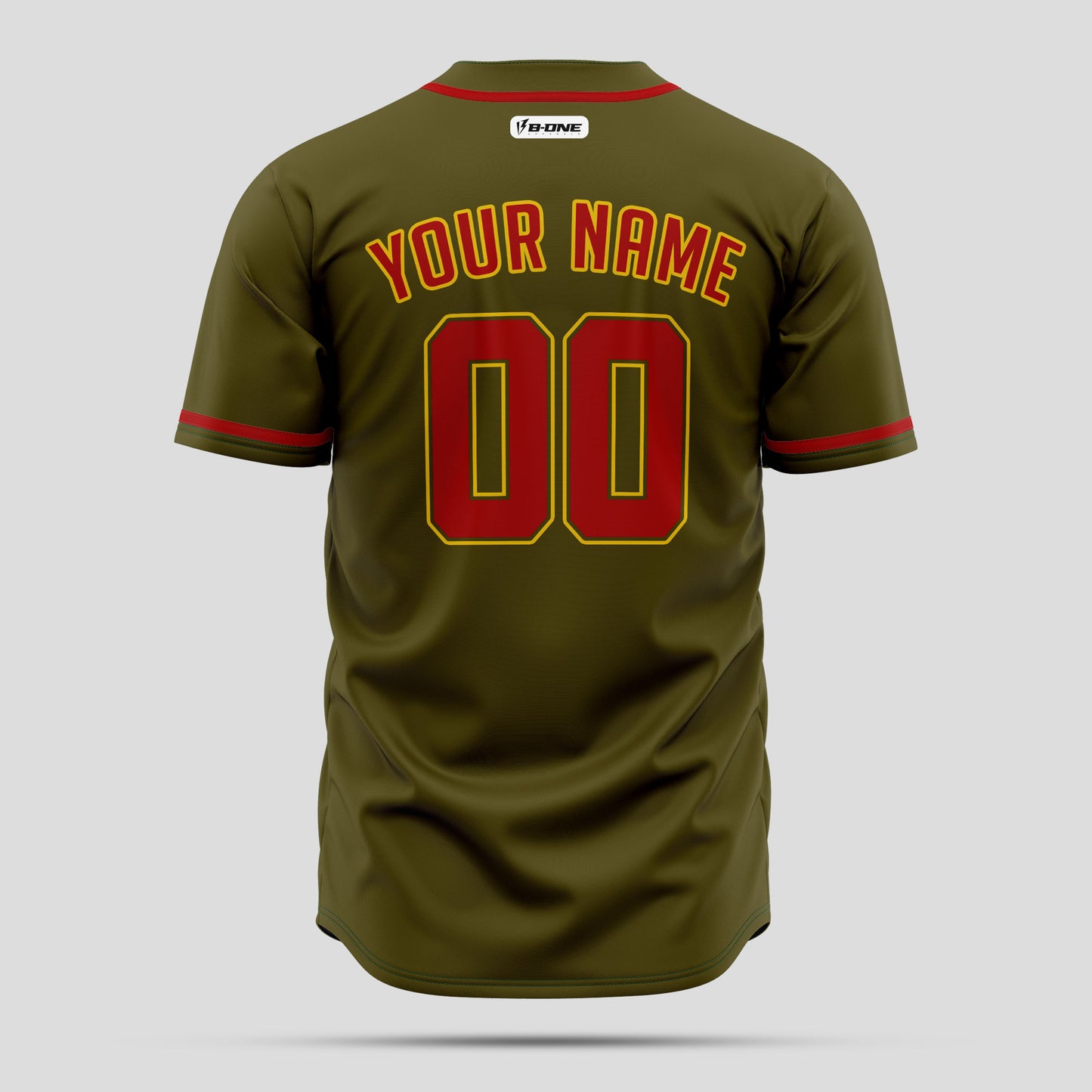 Custom Olive and Maroon Quality Baseball Jersey