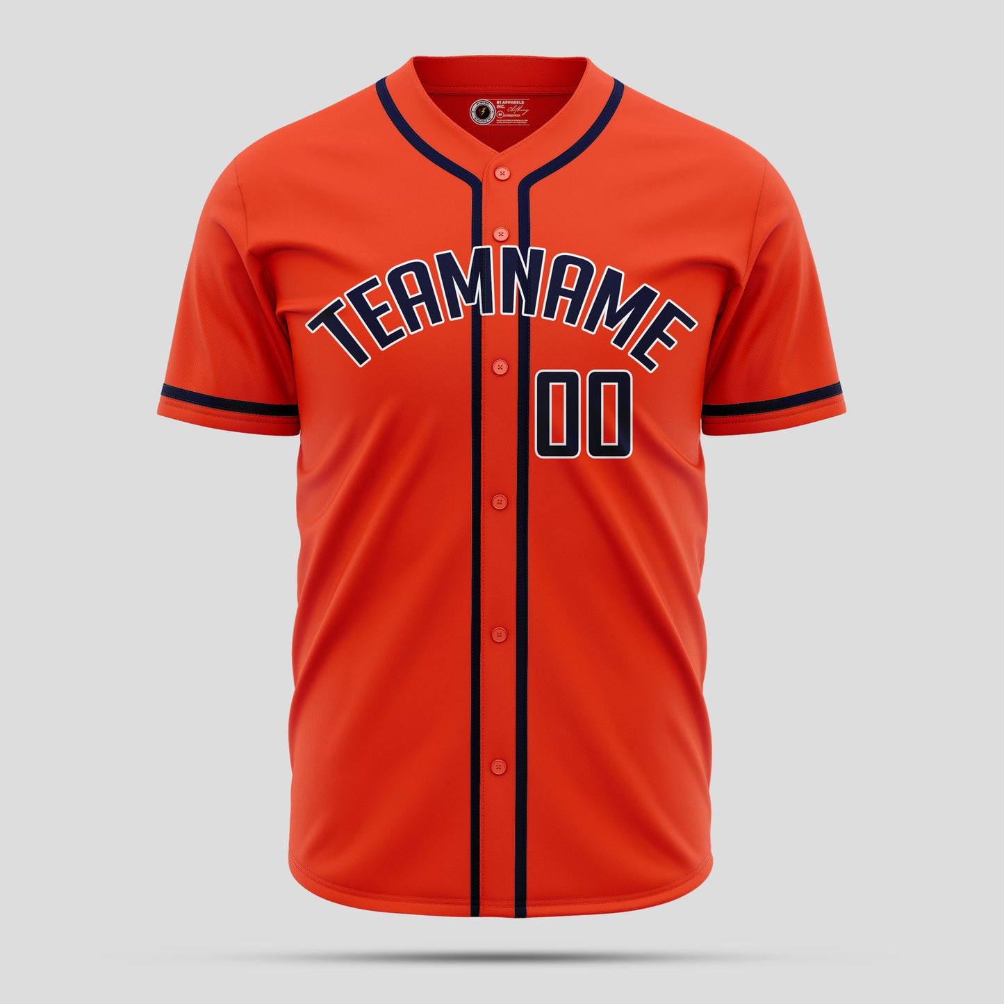 Custom Orange & Black Authentic Baseball Jersey