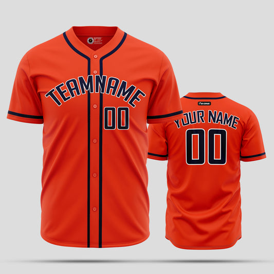 Custom Orange & Black Authentic Baseball Jersey