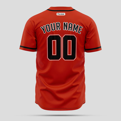 Custom High-Quality Orange & Black Baseball Jersey