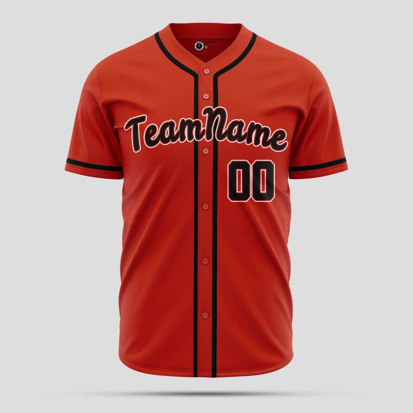 Custom High-Quality Orange & Black Baseball Jersey