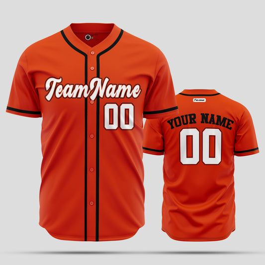 Custom Orange, Black & White Authentic Baseball Jersey