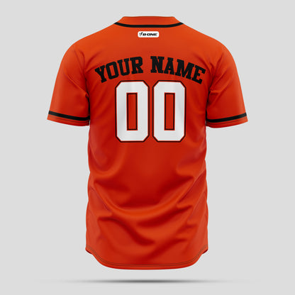 Custom Orange, Black & White Authentic Baseball Jersey