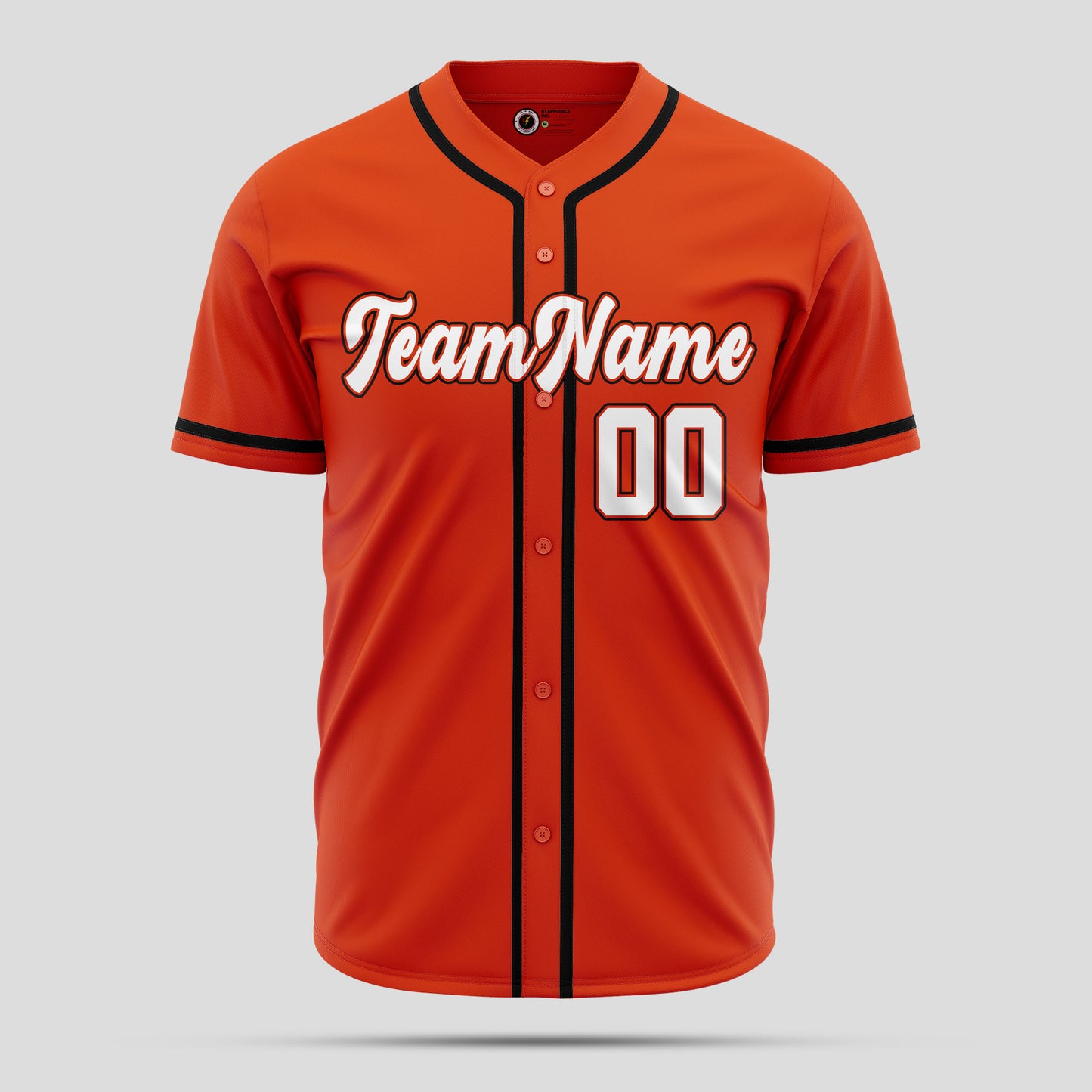 Custom Orange, Black & White Authentic Baseball Jersey