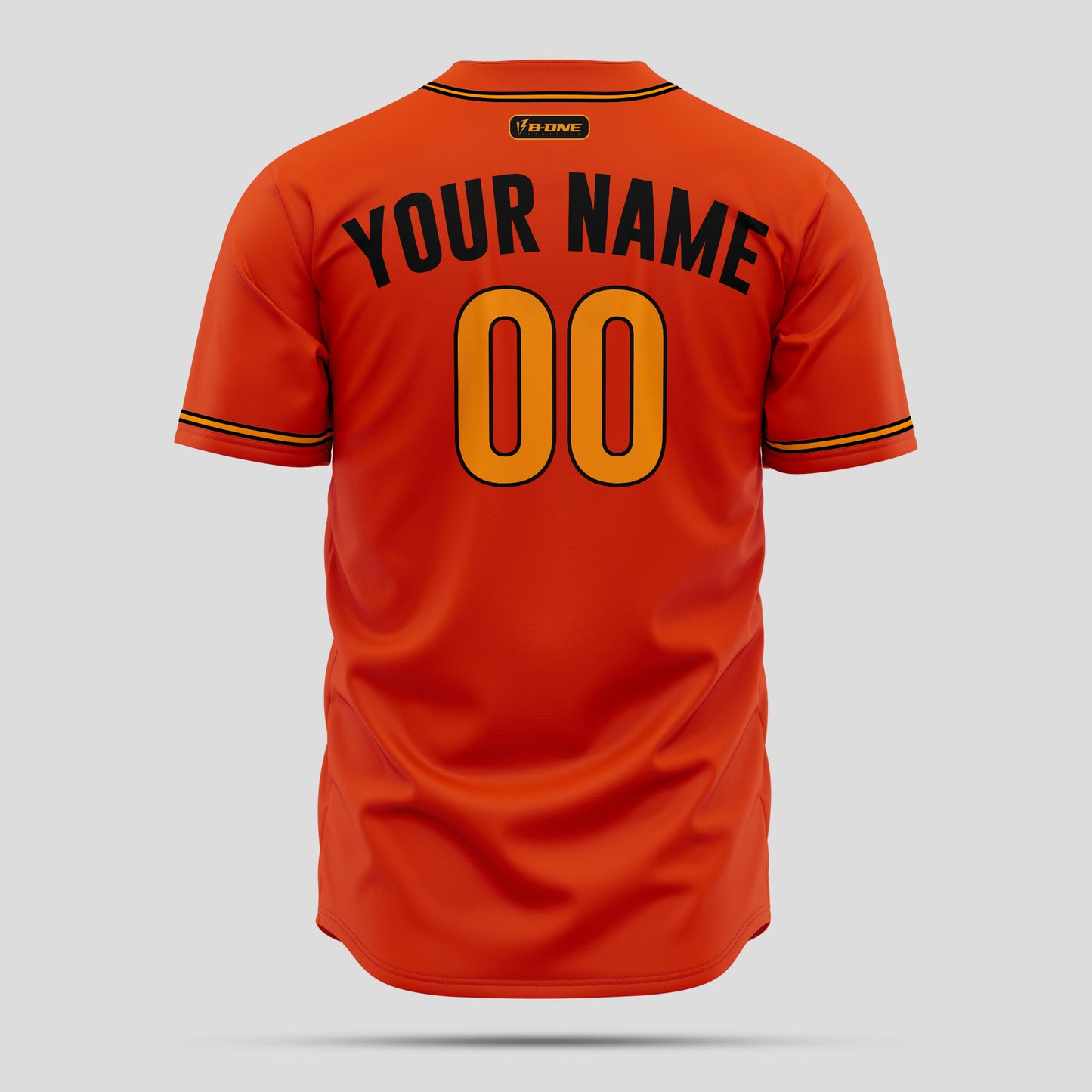 Custom High-Quality Orange, Black & Yellow Baseball Jersey