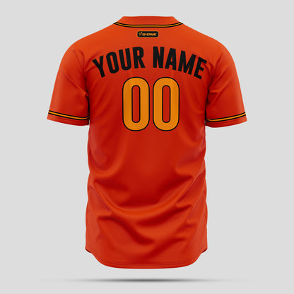 Custom High-Quality Orange, Black & Yellow Baseball Jersey