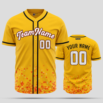 Custom Orange Gradient Pattern & Black Baseball Jersey